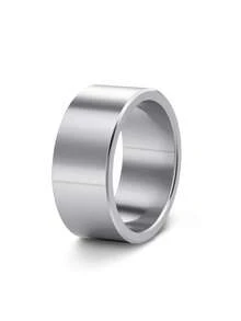 1PC Minimalist Stylish Stainless Steel Plain Band Ring For Men, Men Jewelry Accessories, Birthday Anniversary Gift, Versatile Daily Commute Wear - Ring - View 9