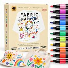 12/24 Colours Fabric Painting Pens, Waterproof & Fade Resistant, Textile Art Markers For DIY T-Shirt, Shoes Coloring, Crafts Back To School - Fabric Painting Pen - View 10
