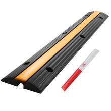 Cable Protector, Rubber Floor Cable Cover Ramp, 100 * 15 * 3 Cm Outdoor Cable Duct For Parking Areas, Warehouses And Workspaces - Black - View 6