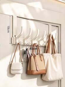 Heavy Duty Over Door Hook Rack, 7 Hooks 14 Slots, Fits 1.75 Inch Thick Door, No Drill Rust-Proof Metal Rack, For Bathroom, Bedroom, Kitchen Hanging Towels, Coats, Hats - Multicolor - View 5