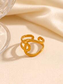 4pcs/Set Women's Gold Minimalist Geometric Open Rings, Asymmetrical Unique Design, Suitable For Daily Wear And Party - Gold - View 7