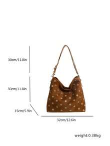 Vintage Women's Shoulder Tote Bag, Minimalist Versatile Design Suitable For Commuting, Classes And Shopping - Brown - View 6