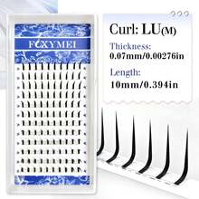 FOXYMEI 120Fans 新款仙女漫畫感睫毛 C/D/LU(M) 捲度 8-15mm 單根睫毛接片 0.07mm 快速豐盈漫畫感睫毛接片 完美眼妝 超柔軟 適合初學者 - LU(M) - 查看 18
