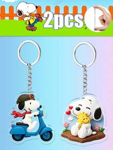MASSDI Cartoon Heart Floral Acrylic Key Charm, Lightweight Portable Bag Accessory, Precision Die-Cut Wavy Outline Craft, Glossy Transparent Surface, Durable Metal Keyring, Soft Romantic Fashion Ornament - Keychain - View 11