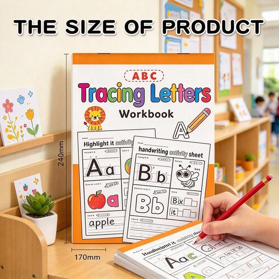 1pc Digital Tracing Practice Workbook For Pen Control, Early Education Hand-Drawn Tracing And Coloring Book