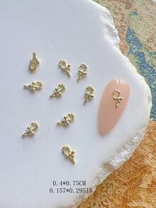 1 gói phụ kiện trang trí nail nghệ thuật mùa đông Giáng Sinh, cây thông, vòng hoa, tuần lộc, chuông, charm nail 3D bằng hợp kim kim loại - Nhiều màu - Xem 11