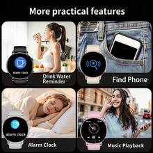 New Unisex Sports Smart Watch, Wireless Calling And Message Notification, Pedometer, Calorie, Distance Tracking, Multiple Sports Modes, Music Control, Remote Camera, Alarm Reminder, Silicone Strap, USB Charging Multifunctional Smart Watch, Holiday Gift - View 7