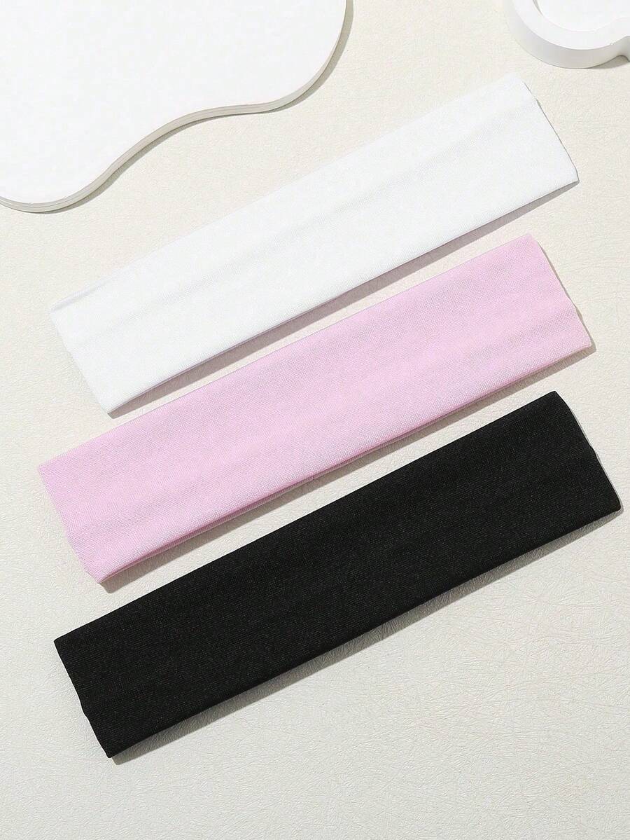 3pcs Multicolor Sports Elastic Headbands,Sweat-Absorbent Hair Accessories Suitable For Daily Wear,Summer Hair Accessories For Women - Multicolor - View 1