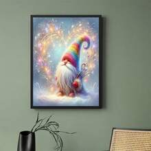 1PC DIY 5D Diamond Painting Kit Gnome Pattern - Round Full Diamond Art Mosaic Craft, Home Wall Decor, Unframed - No Frame - View 3