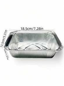 10pcs/20pcs Rectangular Tin Foil Trays, Disposable Aluminum Foil Baking Pans Suitable For Air Fryer & Oven - View 5