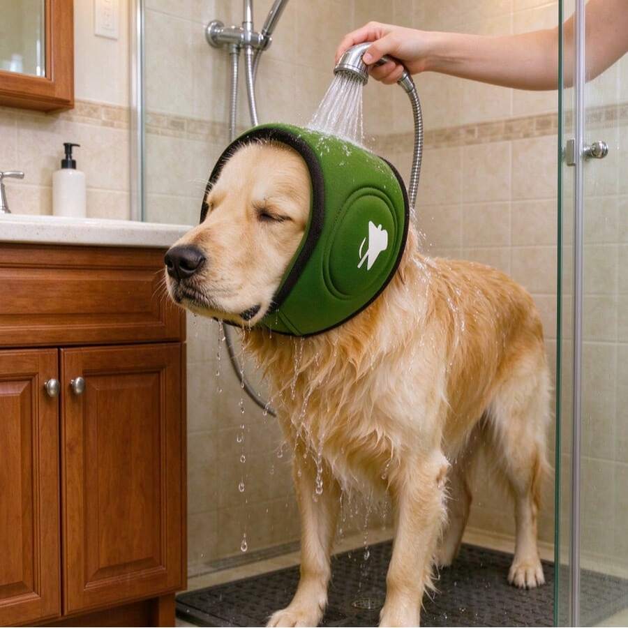 1pc Dog Noise Reduction Ear Muffs, Pet Noise Proof Ear Cover Calming Headgear, Anxiety Relief Snood For Dogs, Ear Protection For Thunder Fireworks Grooming Bathing - Green - View 1