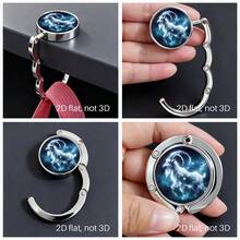 Multi-Purpose Foldable Handbag Hanger For Table, Portable Purse Hook With Christmas And Zodiac Sign Designs, Durable Metal Bag Holder For Desk, Restaurant, Cafe And Travel, Perfect Christmas Gift For Women, Great Stocking Stuffer For Her - Multicolor - View 17