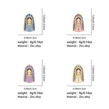 Cute Virgin Mary Enamel Pin Set, Colorful Floral Cartoon Lapel Brooch, Metal Pins For Backpack Clothing Badge, Religious Jewelry Gift For Believers - Multicolor - View 12