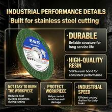 BWS 5-Inch Cutting Discs, 125 X 1.2 X 22 Mm, Ultra-Thin Double-Layer Cut-Off Wheels, High Strength And Break-Resistant, Suitable For Stainless Steel, Iron, Aluminum, Copper, And Other Metals, An Economical Choice For Factory Workshop Supplies - 5-inch (125 X 1.2 X 22 Mm) - View 7