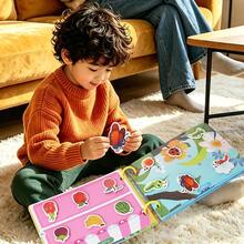 Toddler Quiet Busy Book, Reusable Hook And Loop Stickers Activity Book, Fine Motor Educational Toy For Kids Ages 3+ - Multicolor - View 4