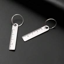 Mini Metal Ruler, Mini Portable Metal Ruler, Thickened Keychain, Measuring Tool Stationery Drawing Supplies, Office School - Ruler - View 8