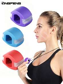 LINGPENG Silicone Jaw Exerciser, Portable Chewing Trainer With Braided Rope - Black - View 1
