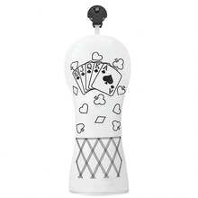 1PC Club Headcover, Line Art Playing Cards Pattern Club Head Cover For Driver, Fairway Wood, Hybrid - Multicolor - View 9