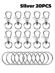 Rotatable Charm Spring Keychain And Key Ring Set, Premium Alloy Rotatable Lobster Clasp, Suitable For DIY Keychains, Key Chains, Bag Charms, Car Key Charms And Other Jewelry Accessories, Perfect For Making Christmas Decorations, Very Charming Jewelry Making Material - Multicolor - View 11