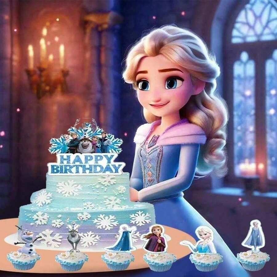 مجموعة ديكور كعكة عيد ميلاد الأطفال ذات الطابع - ديكورات كعكة عيد الميلاد، مناسبة لحفلات أعياد الميلاد، الحفلات ذات الطابع، حفلات العطلات، حفلات العودة إلى المدرسة، حفلات التخرج وعيد الميلاد - متعدد الألوان - مشاهدة 1