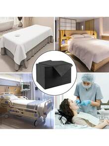 10Pcs Disposable Massage Table Sheets Non-Woven Fabric Bed Sheets Cover For Spa, Massage, Beauty Salon, Tattoos, Hotels (Black) - Black - View 5
