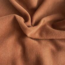 1pc Caramel Rust Brown Chenille Lumbar Pillow Case 20X20 Inch, Herringbone Texture Tassel Edge Long Pillow Cover, Sofa Bedroom Bed Head Decor Pillow Case, Pillow Insert Not Included - Orange - View 4
