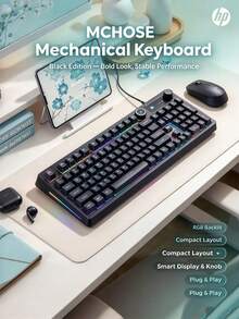 HP K500F Wireless Mechanical Feel Keyboard Silent Multi-Function Volume Knob Bluetooth - View 4