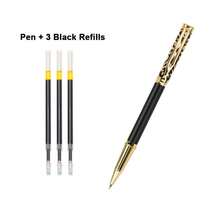 High-End Black Gold Embossed Neutral Pen / Elegant Metal Business Gift Signature Pen / Creative Metal Bead Pen / Smooth Writing - Suitable For Office Advertising Pens / Student Writing Pens - Pen - View 11