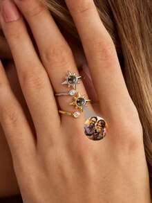 Cincin Proyeksi Foto Jejak Kaki Hewan Peliharaan yang Dapat Disesuaikan, Cincin Pasangan Terbuka yang Dapat Disesuaikan, Berkilau, dan Dipersonalisasi dengan Gambar Kenangan Tertanam, Cincin Ulang Tahun Pernikahan Berbentuk Tulang Anjing yang Lucu, Cincin Proyeksi Foto Apa Pun yang Dapat Disesuaikan, Hadiah Natal Sempurna untuk Istri dan Pasangan, Hadiah Ulang Tahun, Perhiasan Pernikahan, Cocok untuk Pemakaian Sehari-hari Unisex, Hadiah Hari Ibu - Emas/Perak - View 3