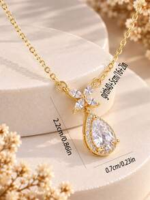 1pc Fashionable Versatile Water Drop Necklace For Women, Suitable For Daily Wear, Best Gift For Friends - Multicolor - View 5