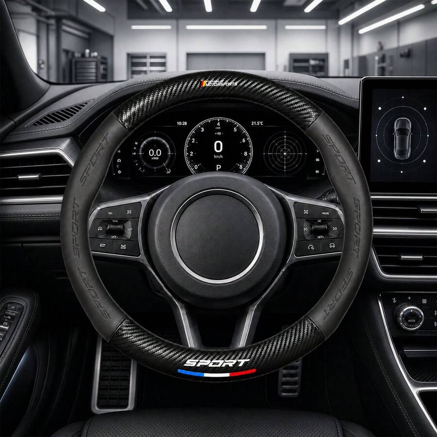 Sport Style Car Breathable Steering Wheel Cover, Wear -Resistant Steering Wheel Sleeve - Multicolor - View 1