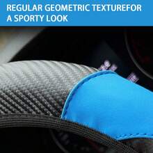 1pc Carbon Fiber Leather Comfortable Car Steering Wheel Cover Without Inner Ring, Car Decoration Suitable For 14.5-15 Inch Steering Wheel, Elastic Band Steering Wheel Cover, Car Interior Accessory, Unisex, All Season - Multicolor - View 9