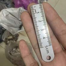 Mini Metal Ruler, Mini Portable Metal Ruler, Thickened Keychain, Measuring Tool Stationery Drawing Supplies, Office School - Ruler - View 5