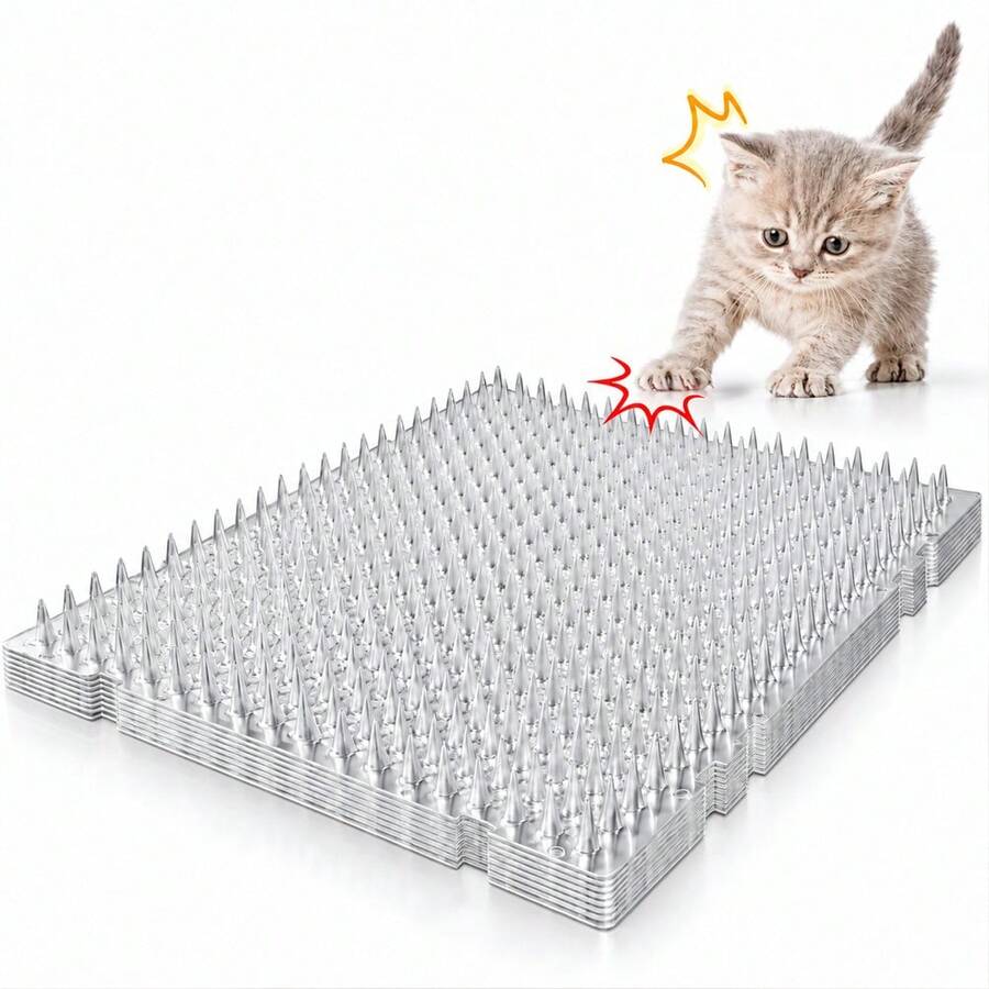 1 Set (3/6/12/20 Pieces) Of Transparent Cat-Proof Thorn Mats, Home Protection Cover Stickers, Protection And Expulsion Restricted Area Thorn Nets, Can Be Spliced And Cut, And Can Be Used With Cable Ties And Traceless Stickers - Multicolor - View 1