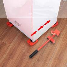 1 Set Furniture Moving Slider Kit, Heavy Duty Furniture Lifter With 4 Caster Pads, 360° Rotating Mover, Suitable For Sofa, Cabinet, Refrigerator And Various Home Appliances, Floor Protection, Easy To Operate By One Person - A - View 5
