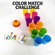somoving Memory Stacking Cup Game, Matching And Stacking Cups, Children's Matching And Stacking Cup Toy, Competitive Stacking Cup Toy, Speed Stacking Cup Game Set With Bells And Pattern Cards, Back To School, An Educational Competitive Game To Promote - Multicolor - View 12
