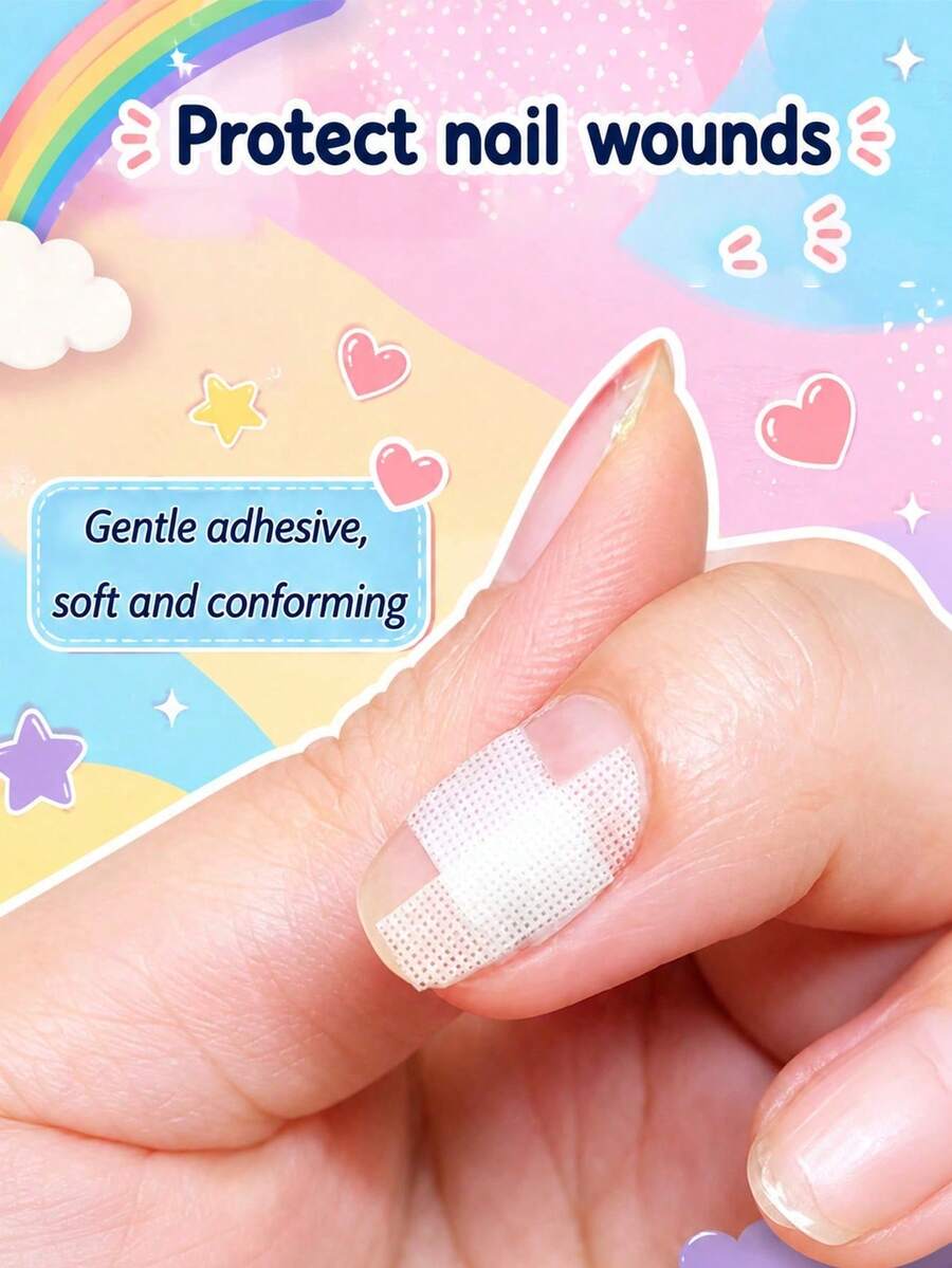Breathable And Waterproof Nail Patches; Eyelash Extension Isolation Pads, Breathable Makeup Tape; Designed To Strengthen Nail Surface To Prevent Breakage, Inhibit Nail Biting, And Repair Damaged Nails - Multicolor - View 1