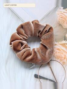 6pcs Velvet Hair Scrunchie Zipper Coin Purse, Bracelet Coin Purse, Suitable For Carrying Small Items During Travel, Outdoor Activities And Running - Multicolor - View 10