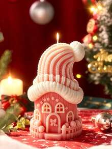 3D Knitted Christmas Cottage Aromatherapy Candle Silicone Mold, DIY Handmade Plaster Resin Christmas Decoration Ornament Making Mold - Beanie House Scented Candle Mold - View 3