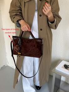 Casual Versatile Canvas Bucket Bag Women's Handbag - Coffee Brown - View 3