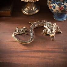 Lucky Brass Dragon Statue - Multifunctional Home And Office Decor, Suitable For Bookshelf Or Desktop Display - A - View 4