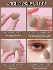 10 Makeup Tools, 25 Makeup Brushes, 3 Makeup Sponges, 3 Mini Makeup Sponges, 3 Triangle Powder Puffs, 3 Mini Cushion Powder Puffs, 1 Makeup Brush Cleaning Tool - Coffee Brown - View 7