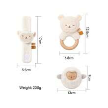 3PCS Baby Plush Toy Set, Sheep Rattle Ring, Sheep Wrist Rattle & Cotton Owl Roly‑Poly Tumbler, Infant Sensory Soothing Play Toy, Baby Shower Gift - Multicolor - View 13
