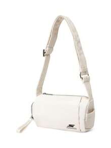 Skechers Casual Cylinder Shoulder Bag, Lightweight And Durable, Multi-Compartment Daily Crossbody Bag For Commuting, Size Approx. 25*15*5cm - Off White - View 2