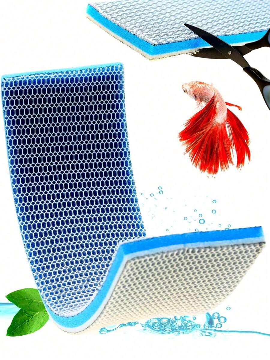 High-Density Biological Filter Mesh Cartridge, Aquarium Water Purifier Accessories. 8D Non-Stick Filter Element, Premium Filter Media Suitable For Clear Aquarium Water. - Multicolor - View 1