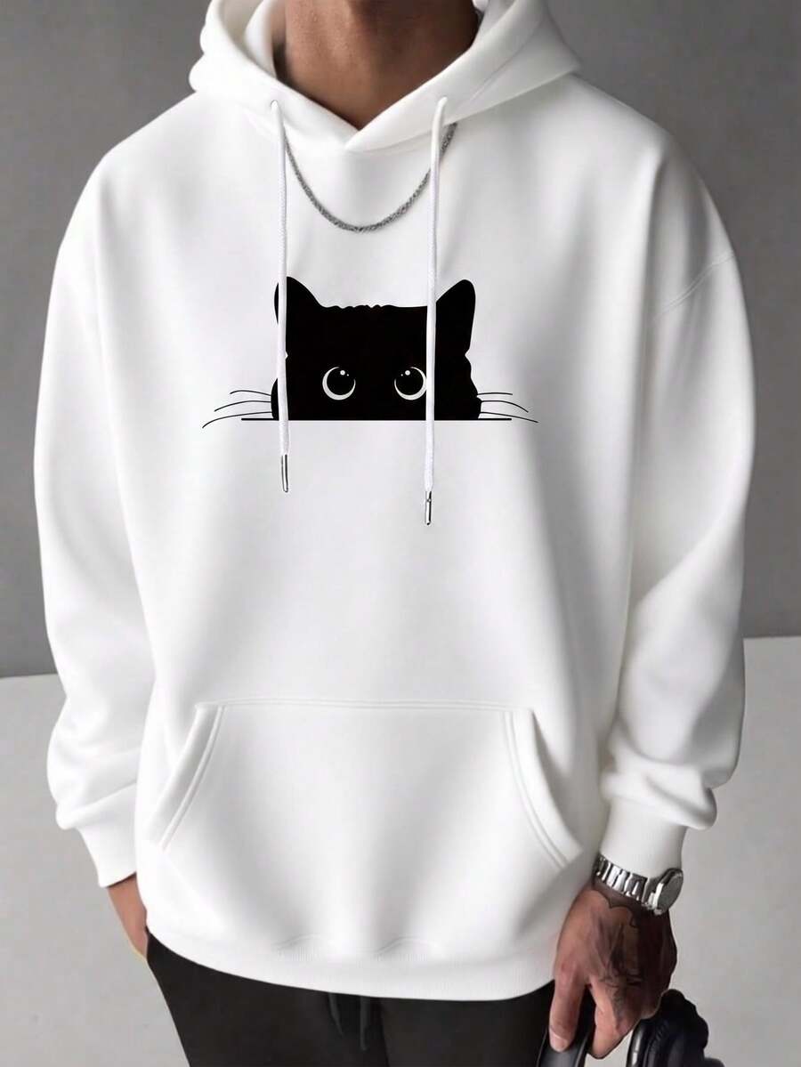 Sudadera con capucha nueva para hombre, diseño con estampado creativo, ropa otoño‑invierno, excelente opción de regalo - Blanco - Ver 1