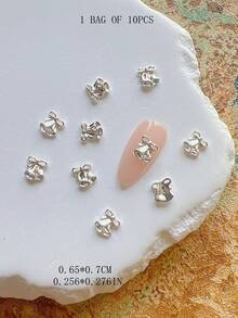 1 gói phụ kiện trang trí nail nghệ thuật mùa đông Giáng Sinh, cây thông, vòng hoa, tuần lộc, chuông, charm nail 3D bằng hợp kim kim loại - Nhiều màu - Xem 39
