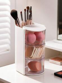 1pc Rotating Makeup Organizer - With Drawers, Ideal For Storing Makeup Brushes, Combs, Various Makeup Tools, Powder Puffs, Lipsticks, Perfect Gift For Back To School, Graduation, Holidays, Parties, Girlfriend, Mom, Best Friend. Essential Makeup Storage For Autumn And Winter, Christmas Gift - View 18