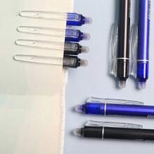 24pcs Retractable Erasable Gel Pens, 0.5mm Fine Tip Replaceable Refill Writing Pens, Built-In Eraser, Smooth Ink Pens, Suitable For Students, School, Office, Homework, Notes, Journal, Planning And Drawing, [Black/Blue Ink] - Sets - View 3