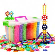 somoving 400pcs Plastic Building Blocks Digital Letters Snowflake Toy Set, Best Gift For Holidays, Halloween And Christmas - Multicolor - View 1